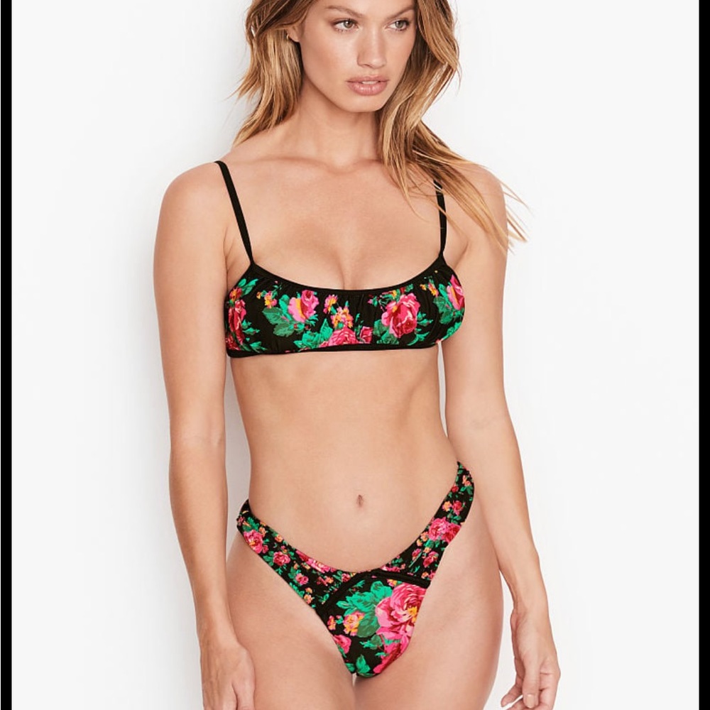 FOR LOVE AND LEMONS🍋 rosewater bandeau + high waist bikini set — NWOT